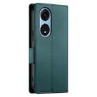 For OPPO A1 Pro / Reno8 T 5G Side Buckle Magnetic Frosted Leather Phone Case(Dark Green) - 3