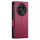For OPPO A2 Pro / A3 Pro Side Buckle Magnetic Frosted Leather Phone Case(Wine Red) - 3