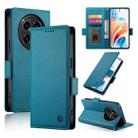 For OPPO A2 Pro / A3 Pro Side Buckle Magnetic Frosted Leather Phone Case(Blue) - 1