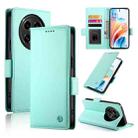 For OPPO A2 Pro / A3 Pro Side Buckle Magnetic Frosted Leather Phone Case(Mint Green) - 1