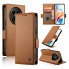 For OPPO A2 Pro / A3 Pro Side Buckle Magnetic Frosted Leather Phone Case(Brown) - 1