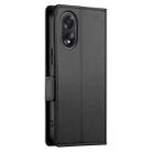 For OPPO A18 4G / A38 4G Global Side Buckle Magnetic Frosted Leather Phone Case(Black) - 3