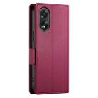 For OPPO A18 4G / A38 4G Global Side Buckle Magnetic Frosted Leather Phone Case(Wine Red) - 3