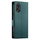 For OPPO A18 4G / A38 4G Global Side Buckle Magnetic Frosted Leather Phone Case(Dark Green) - 3