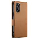 For OPPO A18 4G / A38 4G Global Side Buckle Magnetic Frosted Leather Phone Case(Brown) - 3