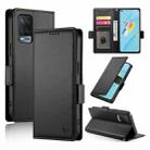 For OPPO A54 / A54s / A55 5G / A55s 5G Side Buckle Magnetic Frosted Leather Phone Case(Black) - 1