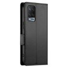 For OPPO A54 / A54s / A55 5G / A55s 5G Side Buckle Magnetic Frosted Leather Phone Case(Black) - 3