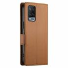 For OPPO A54 / A54s / A55 5G / A55s 5G Side Buckle Magnetic Frosted Leather Phone Case(Brown) - 3