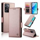 For OPPO A57 4G Global / A77 4G Global Side Buckle Magnetic Frosted Leather Phone Case(Rose Gold) - 1