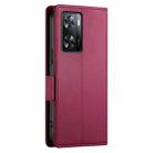 For OPPO A57 4G Global / A77 4G Global Side Buckle Magnetic Frosted Leather Phone Case(Wine Red) - 3