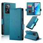 For OPPO A57 4G Global / A77 4G Global Side Buckle Magnetic Frosted Leather Phone Case(Blue) - 1