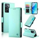 For OPPO A57 4G Global / A77 4G Global Side Buckle Magnetic Frosted Leather Phone Case(Mint Green) - 1