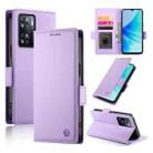 For OPPO A57 4G Global / A77 4G Global Side Buckle Magnetic Frosted Leather Phone Case(Purple) - 1