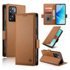 For OPPO A57 4G Global / A77 4G Global Side Buckle Magnetic Frosted Leather Phone Case(Brown) - 1