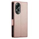 For OPPO A58 4G Global Side Buckle Magnetic Frosted Leather Phone Case(Rose Gold) - 3