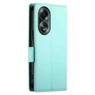 For OPPO A58 4G Global Side Buckle Magnetic Frosted Leather Phone Case(Mint Green) - 3