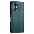 For OPPO A78 4G Global Side Buckle Magnetic Frosted Leather Phone Case(Dark Green) - 3