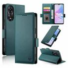 For OPPO A78 5G / A58x Global / A1x 5G Side Buckle Magnetic Frosted Leather Phone Case(Dark Green) - 1