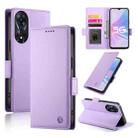 For OPPO A78 5G / A58x Global / A1x 5G Side Buckle Magnetic Frosted Leather Phone Case(Purple) - 1