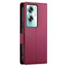 For OPPO A79 5G Side Buckle Magnetic Frosted Leather Phone Case(Wine Red) - 3