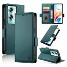 For OPPO A79 5G Side Buckle Magnetic Frosted Leather Phone Case(Dark Green) - 1