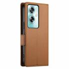 For OPPO A79 5G Side Buckle Magnetic Frosted Leather Phone Case(Brown) - 3