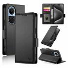 For OPPO Reno10 / Reno10 Pro Global Side Buckle Magnetic Frosted Leather Phone Case(Black) - 1