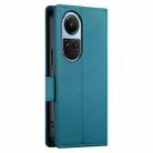 For OPPO Reno10 / Reno10 Pro Global Side Buckle Magnetic Frosted Leather Phone Case(Blue) - 3