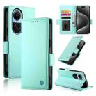 For OPPO Reno10 / Reno10 Pro Global Side Buckle Magnetic Frosted Leather Phone Case(Mint Green) - 1