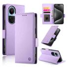 For OPPO Reno10 / Reno10 Pro Global Side Buckle Magnetic Frosted Leather Phone Case(Purple) - 1