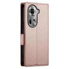 For OPPO Reno11 5G Global Side Buckle Magnetic Frosted Leather Phone Case(Rose Gold) - 3