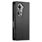 For OPPO Reno11 5G Global Side Buckle Magnetic Frosted Leather Phone Case(Black) - 3