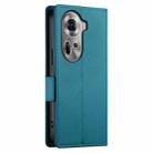 For OPPO Reno11 5G Global Side Buckle Magnetic Frosted Leather Phone Case(Blue) - 3