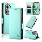 For OPPO Reno11 5G Global Side Buckle Magnetic Frosted Leather Phone Case(Mint Green) - 1