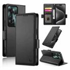 For OPPO Reno11 F Side Buckle Magnetic Frosted Leather Phone Case(Black) - 1