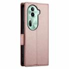 For OPPO Reno11 Pro 5G Global Side Buckle Magnetic Frosted Leather Phone Case(Rose Gold) - 3