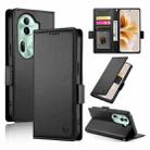 For OPPO Reno11 Pro 5G Global Side Buckle Magnetic Frosted Leather Phone Case(Black) - 1