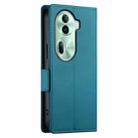 For OPPO Reno11 Pro 5G Global Side Buckle Magnetic Frosted Leather Phone Case(Blue) - 3