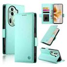 For OPPO Reno11 Pro 5G Global Side Buckle Magnetic Frosted Leather Phone Case(Mint Green) - 1