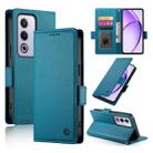 For OPPO A3 Pro 5G Side Buckle Magnetic Frosted Leather Phone Case(Blue) - 1