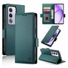 For OPPO A3 Pro 5G Side Buckle Magnetic Frosted Leather Phone Case(Dark Green) - 1