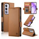 For OPPO A3 Pro 5G Side Buckle Magnetic Frosted Leather Phone Case(Brown) - 1