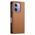 For OPPO A3 4G / 5G / A3X 4G / 5G India Side Buckle Magnetic Frosted Leather Phone Case(Brown) - 3