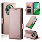 For OPPO Reno12 F 4G / 5G / F27 India Side Buckle Magnetic Frosted Leather Phone Case(Rose Gold) - 1