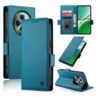 For OPPO Reno12 F 4G / 5G / F27 India Side Buckle Magnetic Frosted Leather Phone Case(Blue) - 1