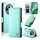 For OPPO Reno12 F 4G / 5G / F27 India Side Buckle Magnetic Frosted Leather Phone Case(Mint Green) - 1