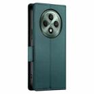 For OPPO Reno12 F 4G / 5G / F27 India Side Buckle Magnetic Frosted Leather Phone Case(Dark Green) - 3