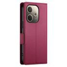 For OPPO A5 PRO 5G Global Side Buckle Magnetic Frosted Leather Phone Case(Wine Red) - 3