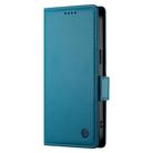 For OPPO A5 PRO 5G Global Side Buckle Magnetic Frosted Leather Phone Case(Blue) - 2
