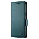 For OPPO A5 PRO 5G Global Side Buckle Magnetic Frosted Leather Phone Case(Dark Green) - 2